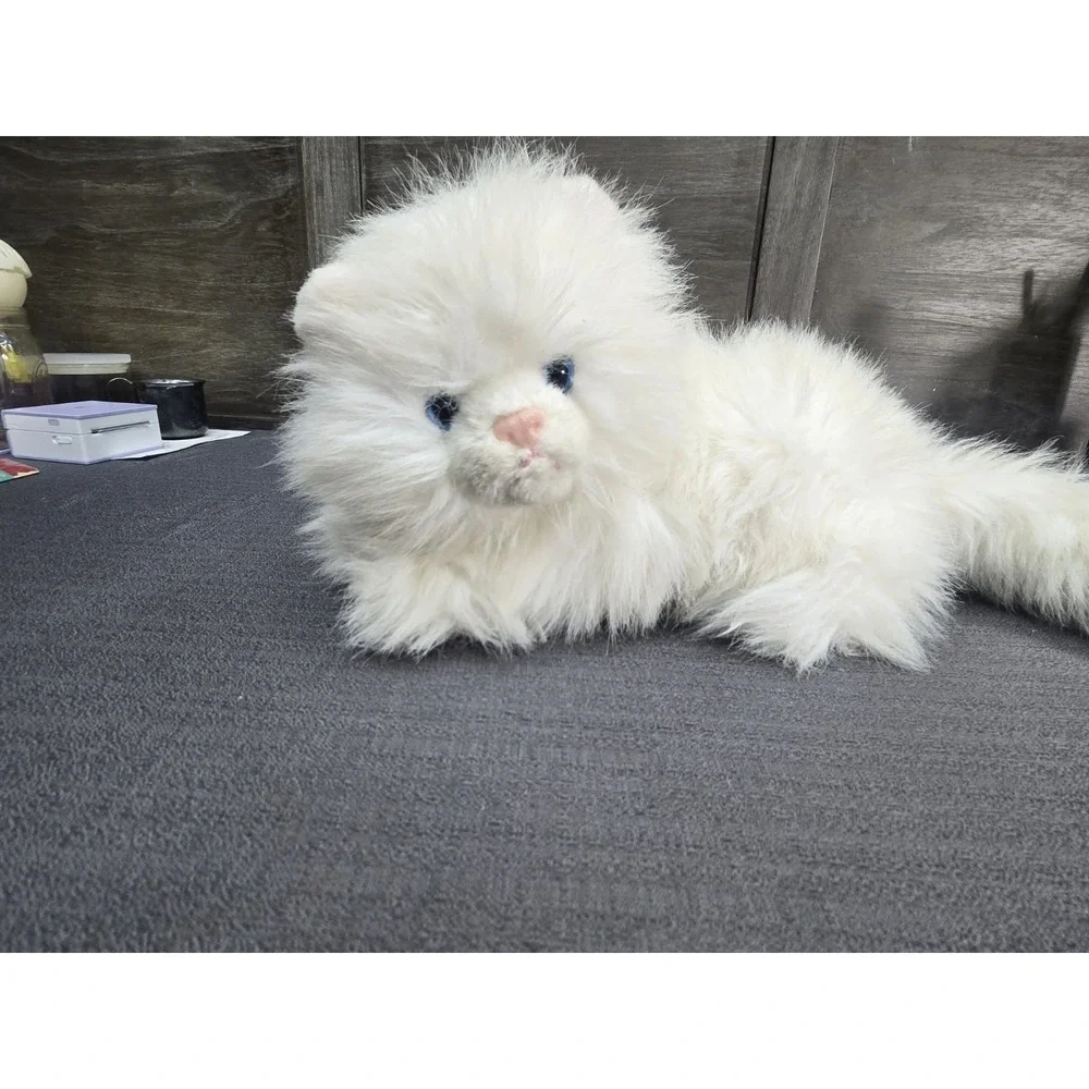 Vintage Animal Alley White Persian Cat Plush Blue Eyes Long Hair 1992 Stuffed...